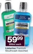 Listerine Premium Mouthwash-500ml Each