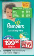 Pampers Active Baby Dry Diusposable Nappies-Per Pack
