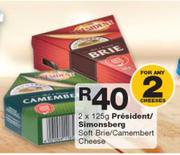 President/ Simonsberg Soft Brie/ Camebert Cheese-2x125g