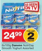 Danone Nutriday Smooth Yoghurt Assorted-2 x 6 x 100g
