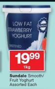 Sundale Smooth/Fruit Yoghurt Assorted-1Kg Each