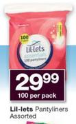 Lil-Lets Pantyliners Assorted-100 Per Pack