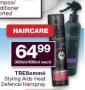 Tresemme Styling Aids Heat Defence/Hairspray-300ml/400ml Each
