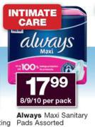 Always Maxi Sanitary Pads Assorted-8/9/10 Per Pack