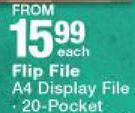 Flip File A4 Display File 20 Pocket-Each
