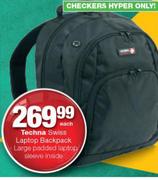 Techna Swiss Laptop Backpack Large Padded Laptop Sleeve Inside-Each