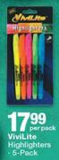 ViviLite 5 Pack Highlighters-Per Pack