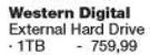 Western Digital External Hard Drive 1TB