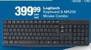 Logitech Keyboard & MK235 Mouse Combo-Per Set