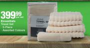 Essentials 5 Piece Towel Set Assorted Colours-Per Set