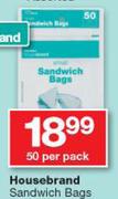 Housebrand Sandwich Bags-50 Per Pack