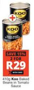 Koo Baked Beans In Tomato Sauce-For 2 x 410g