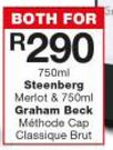 Steenberg Merlot 750ml & Graham Beck Methode Cap Classique Brut 750ml-For Both
