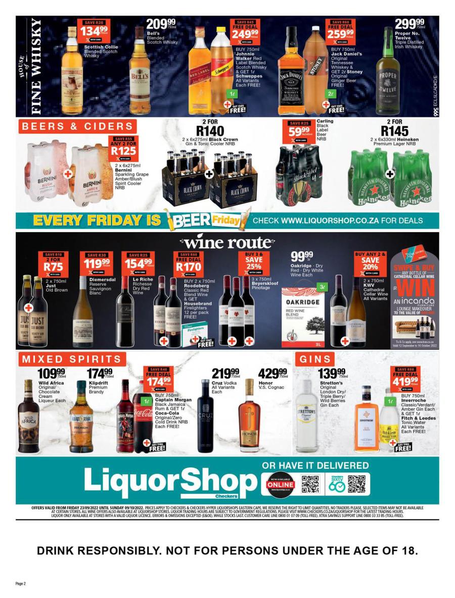 Checkers Liquor Eastern Cape : Xtra Savings (23 September - 9 October ...