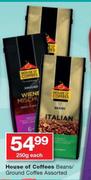 House Of Coffees Beans/Ground Coffee Assorted-250g Each
