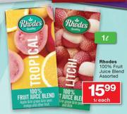 Rhodes 100% Fruit Juice Blend Assorted-1Ltr Each