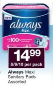 Always Maxi Sanitary Pads-8/9/10 Per Pack