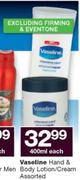 Vaseline Hand & Body Lotion/ Cream-400ml Each