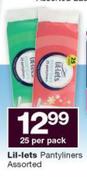Lil-Lets Pantyliners-25 Per Pack