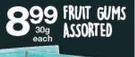 Oh My Goodness Fruit Gums Assorted-30g Each