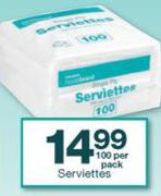 Housebrand Serviettes-100 Per Pack