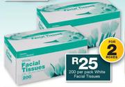 Housebrand White Facial Tissues 200 Per Pack-For 2 Boxes 