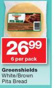 Greenshields White/Brown Pita Bread-6Per Pack