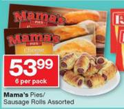 Mama's Pies/Sausage Rolls Assorted-6 Per Pack