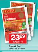 Eskort Red/Smoked Viennas-500g Each