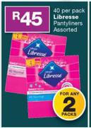 Libresse Pantyliners Assorted-2 x 40 Per Pack