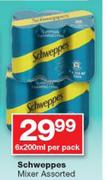 Schweppes Mixer Assorted-6 x 200ml Per Pack