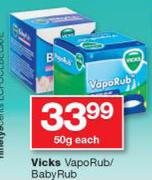 Vicks Vaporub/Baby Rub-50g Each