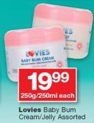 Lovies Baby Bum Cream/Jelly Assorted-250g/250ml Each