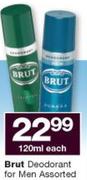 Brut Deodorant For Men Assorted-120ml Each