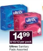 Ultrex Sanitary Pads Assorted-8/10/12 Per Pack