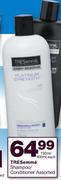 TRESemme Shampoo/Conditioner Assorted-750ml/900ml Each.