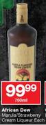 African Dew Marula/Strawberry Cream Liqueur-750ml