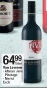 Van Loveren African Java Pinotage, Merlot-750ml Each