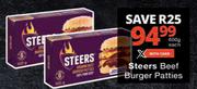 Steers Beef Burger Patties-600g Each