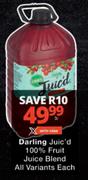 Darling Juic'd 100% Fruit Juice Blend-3L Each
