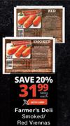Farmer's Deli Smoked/Red Viennas-500g Each