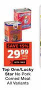 Top One/Lucky Star No Pork Corned Meat-300g Each