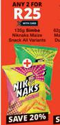 Simba Nik Naks Maize Snack-For 2 x 135g