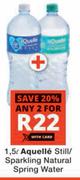 Aquelle Still/Sparkling Natural Spring Water-For 2 x 1.5L