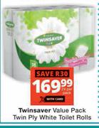 Twinsaver Value Pack Twin Ply White Toilet Rolls 24 Per Pack