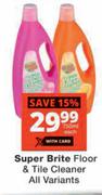 Super Brite Floor & Tile Cleaner-750ml Each 