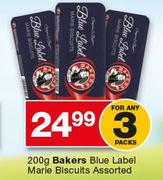 Bakers Blue Label Marie Biscuits Assorted-3x200g