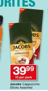 Jacobs Cappuccino Sticks Assorted-10 per Pack