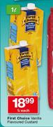 First Choice Vanilla Flavoured Custard-1L Each