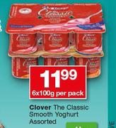 Clover The Classic Smooth Yoghurt Assorted-6 x 100g Per Pack
